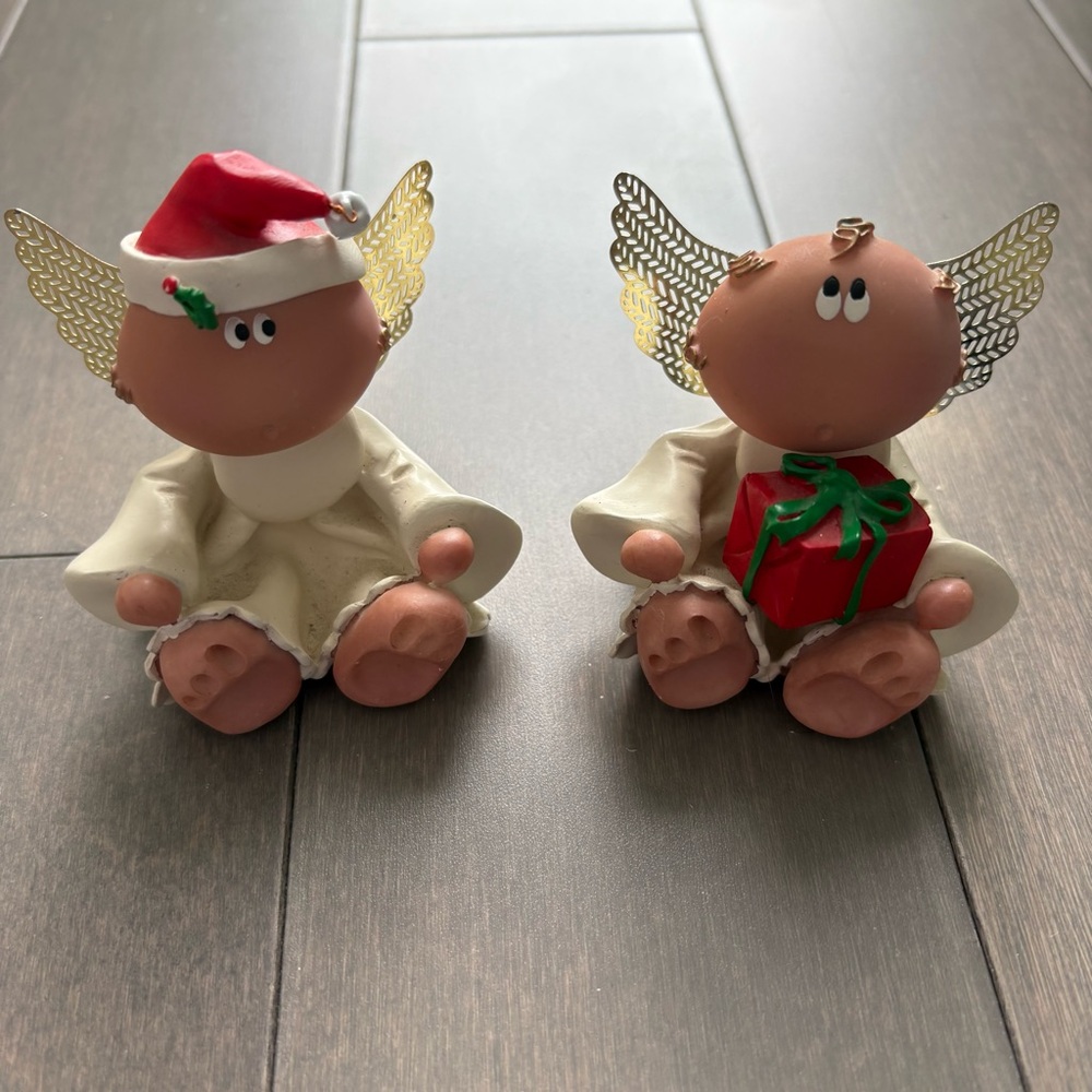 Russ Berrie Holiday Angels with Red and Gold Accents